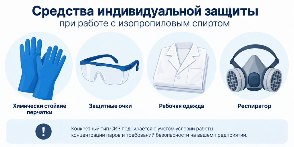Средства индивидуальной защиты при работе с изопропиловым спиртом